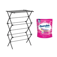 Combo Tender de pie Torre plegable negro + Jabón líquido para ropa 3 L
