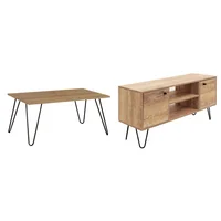 Combo Rack de TV industrial 60" + Mesa ratona industrial rectangular 90 cm