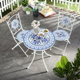 Combo Mesa de exterior mosaico azul + 2 Sillas