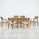 Conjunto Jantar Madeira Sf 7Pçs