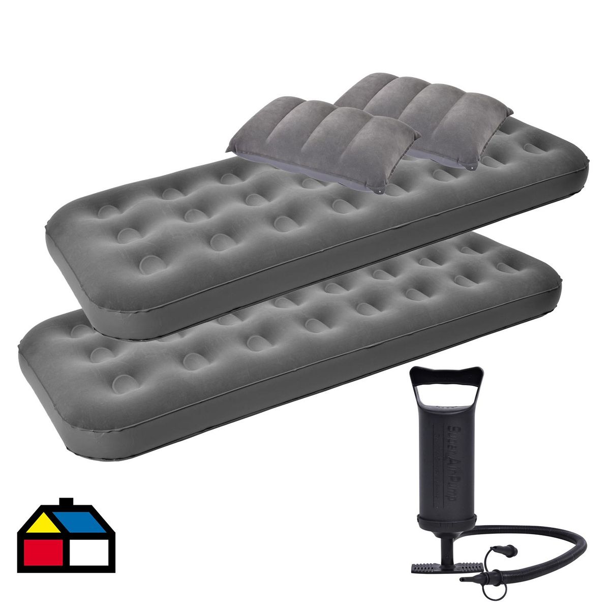 Conjunto com 2 Colchões (individuais) + 2 Sacos de Armazenamento + Bomba de ar Klimber, marca Klimber - Foto Principal