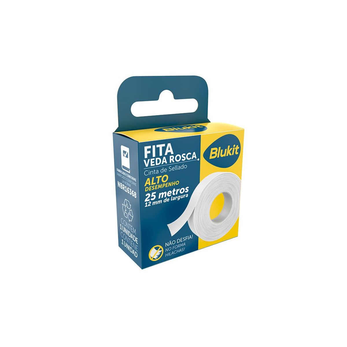 Fita Veda Rosca Rolo 12x2500cm Blukit, marca Blukit - Foto Principal