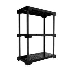 Estante de Plástico com 3 Prateleiras Preta Poly 86x70x35cm 75kg Grifit