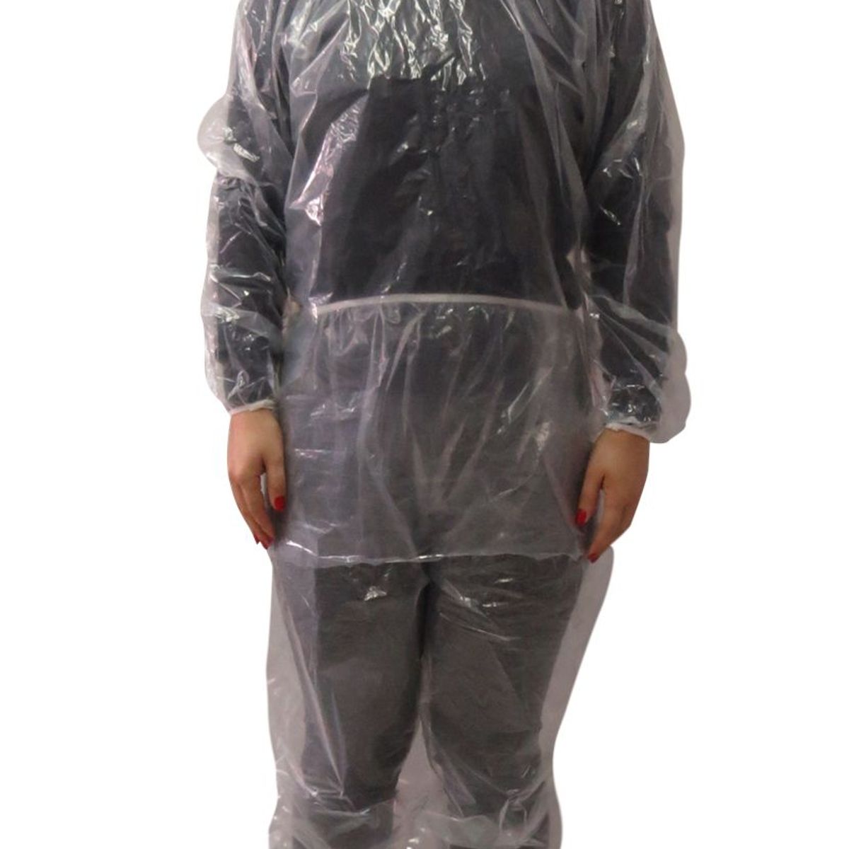 Conjunto de Polietileno Transparente com Elástico, Capuz e Bota, marca Prevemax - Foto Principal