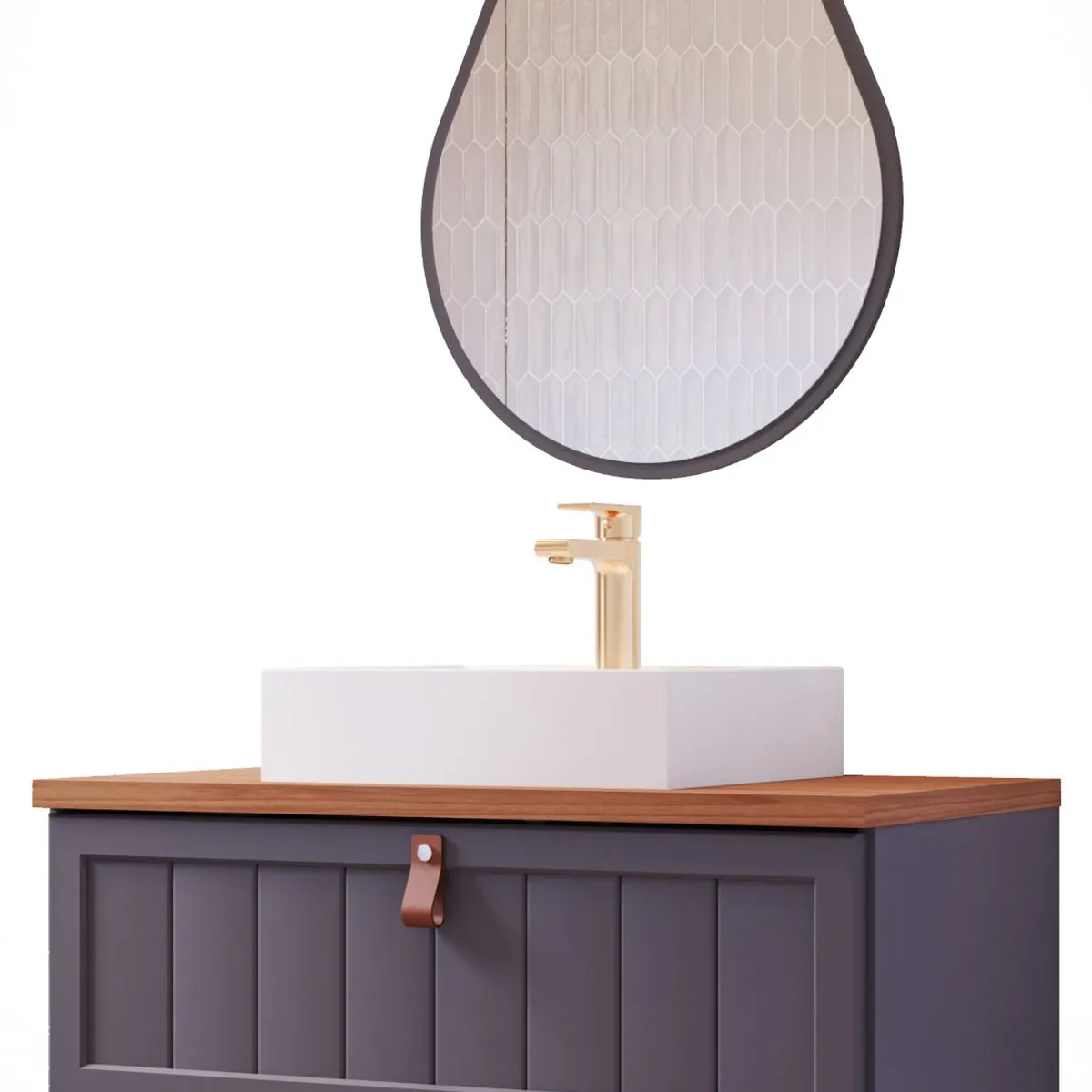Gabinete para Banheiro Sense 80cm Freijó/titanium Mgm, marca Mgm - Foto Principal