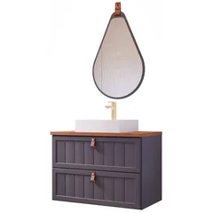 Gabinete para Banheiro Sense 80cm Freijó/titanium Mgm