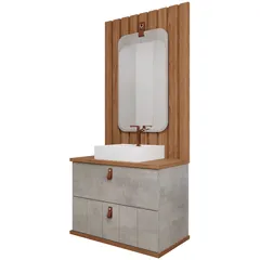 Gabinete para Banheiro Milano 60cm Freijó/cimento Mgm