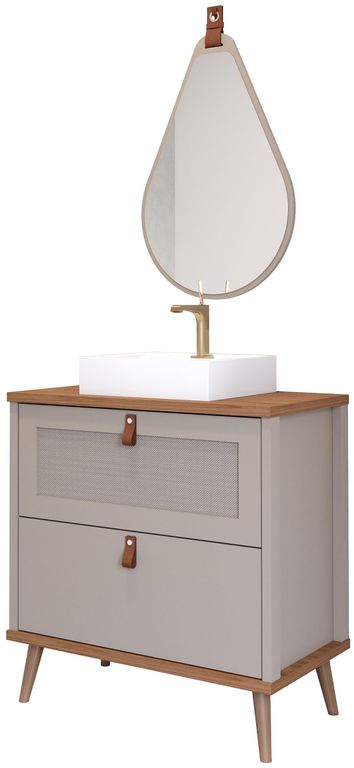 Armário para Banheiro Frise 60cm Porta Prateleira Pistache | Sodimac