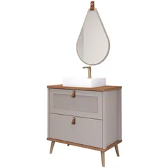 Gabinete para Banheiro Veneto 60cm Freijó/cappuccino Mgm