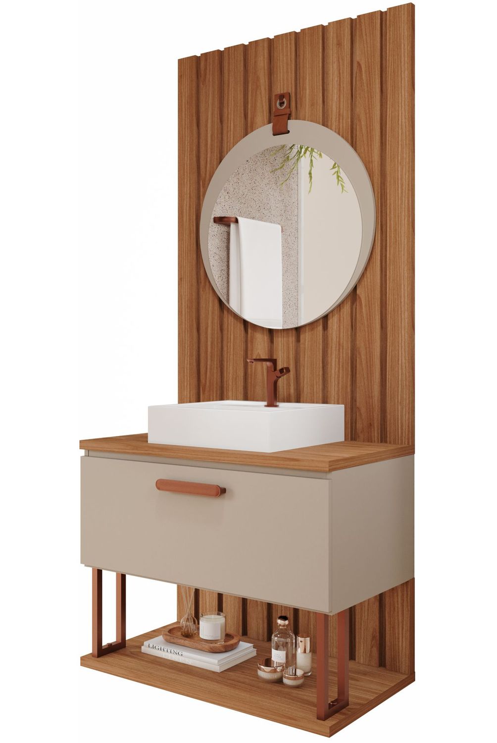 Armário Duna 80 Cm Cappuccino/Freijo | Sodimac