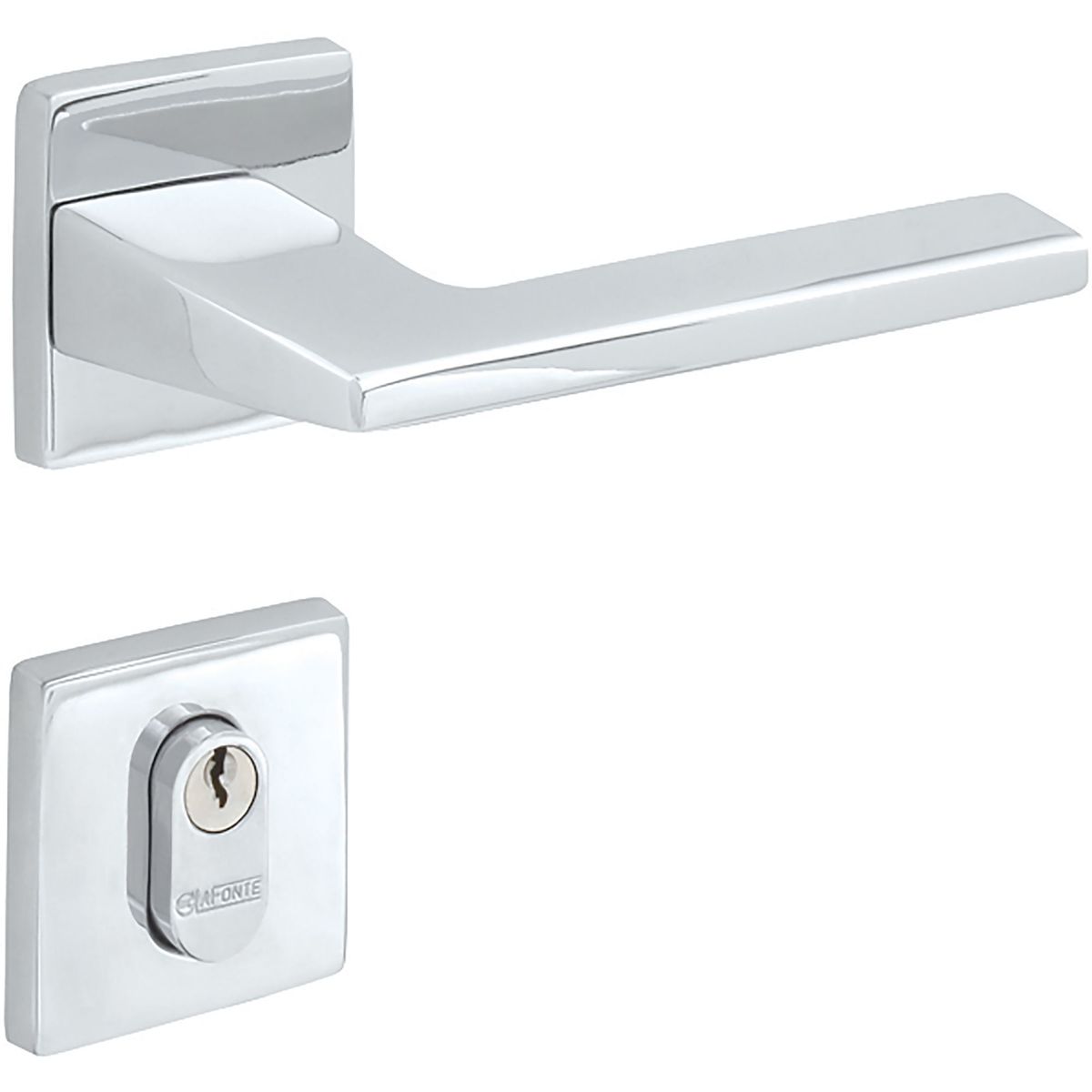 Fechadura 452 Externa 55mm Cromado, marca La Fonte - Foto Principal