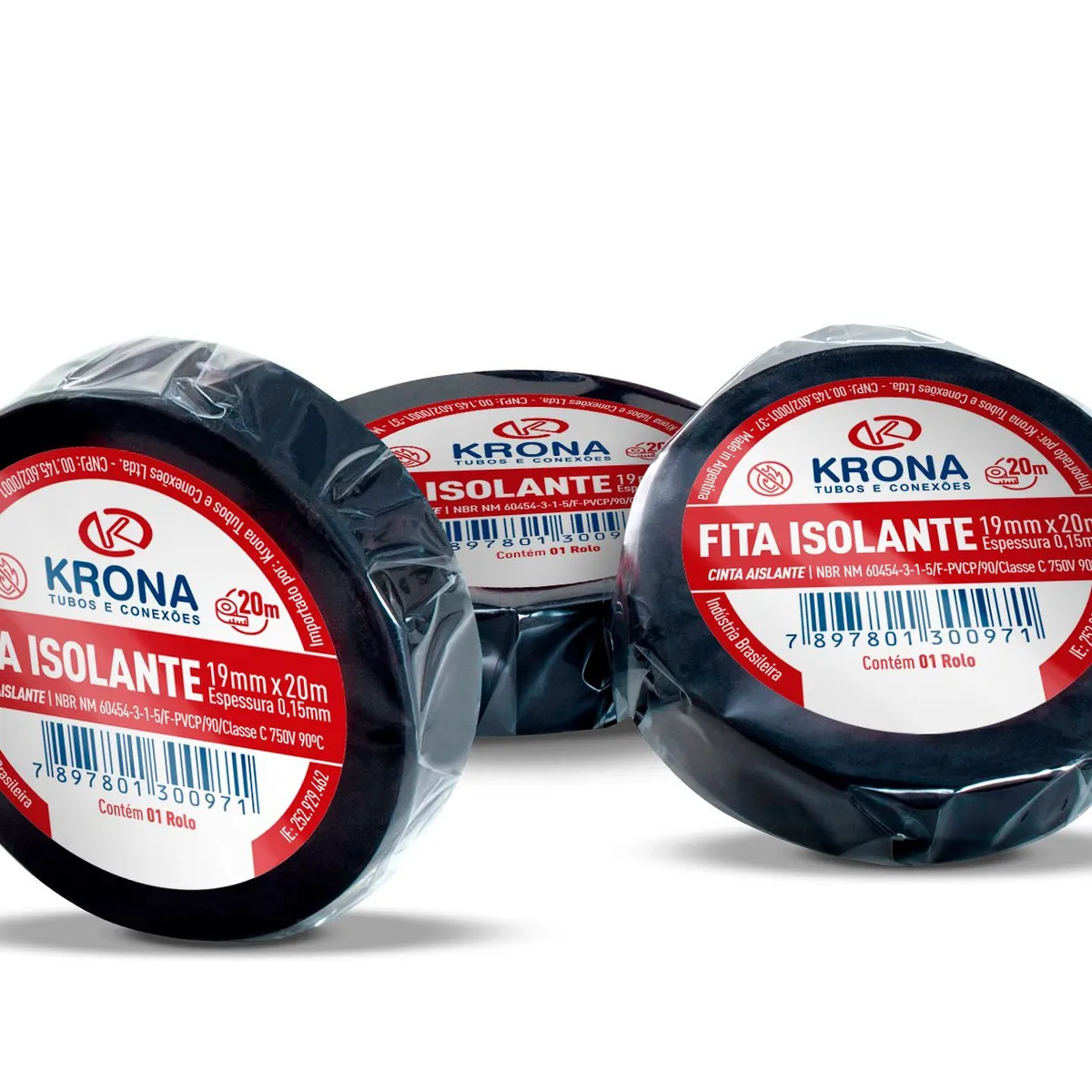 Fita Isolante Anti Chama Com Celofane 19x5M Krona, marca Krona - Foto Principal