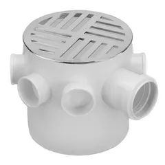 Caixa Sifonada Redonda Crom 7 Entradas 150x150x50 Krona