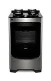Fogão Consul 4 Bocas Cor Inox Com Mesa De Vidro E Trempe De Ferro Fundido - Cfo4Var
