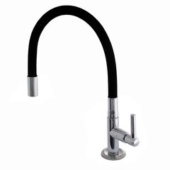 Torneira Cozinha Mesa Bica Flexível Preta Karson