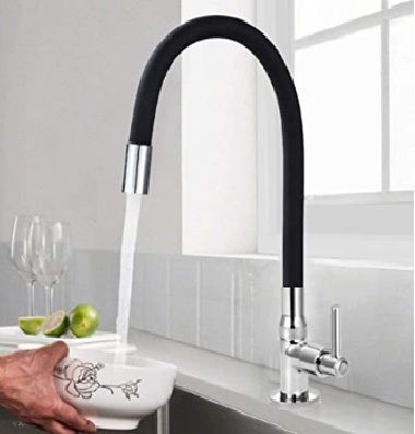 Torneira Cozinha Mesa Bica Flexível Preta Karson