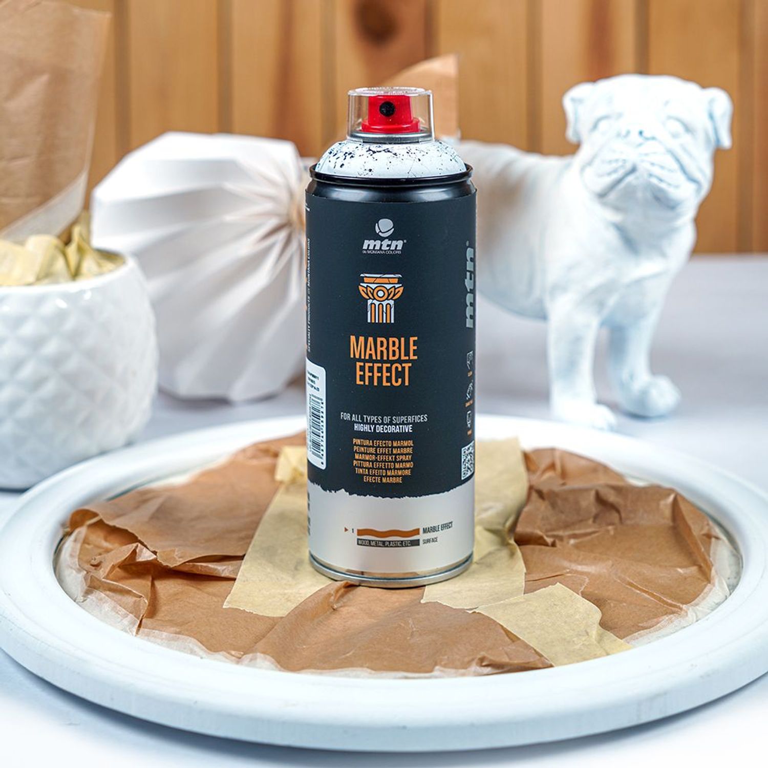 Tinta Spray Mtn Pro Pintura Efeito MármolPreto 400ml Montana
