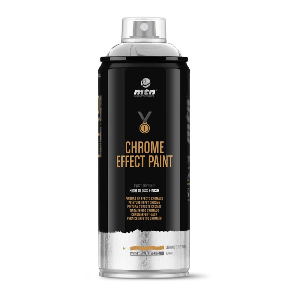 Tinta Spray Mtn Pro Prata Cromada 400ml Montana Colors, marca Montana Colors - Foto Principal