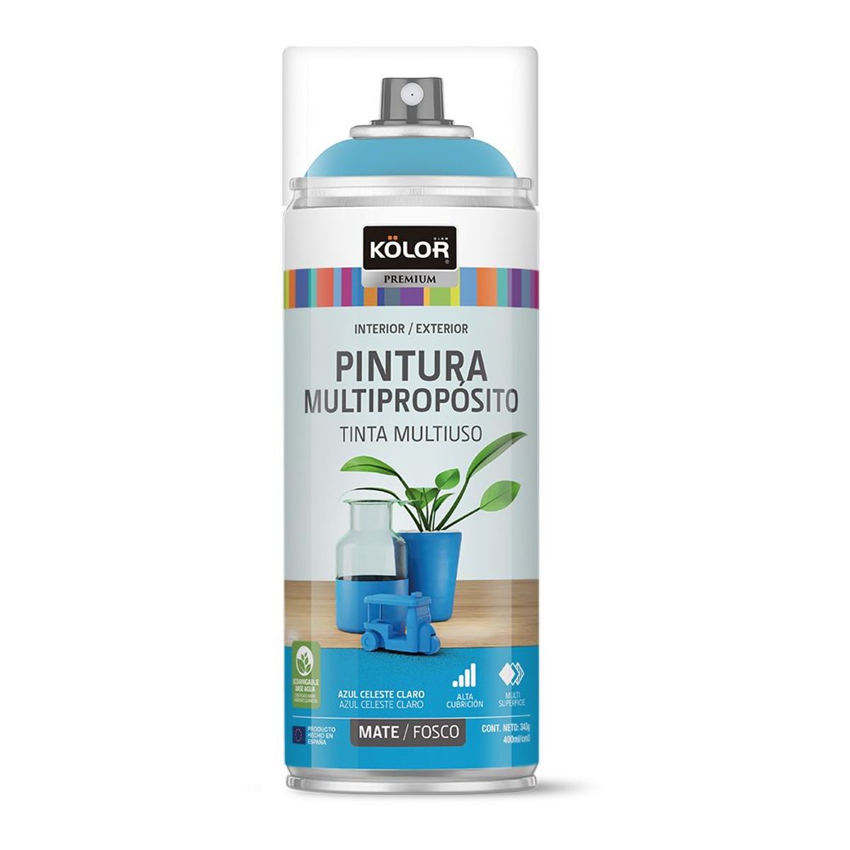 Kolor Pintura Esmalte Celeste Mate 400ml Sodimac, marca Sodimac - Foto Principal