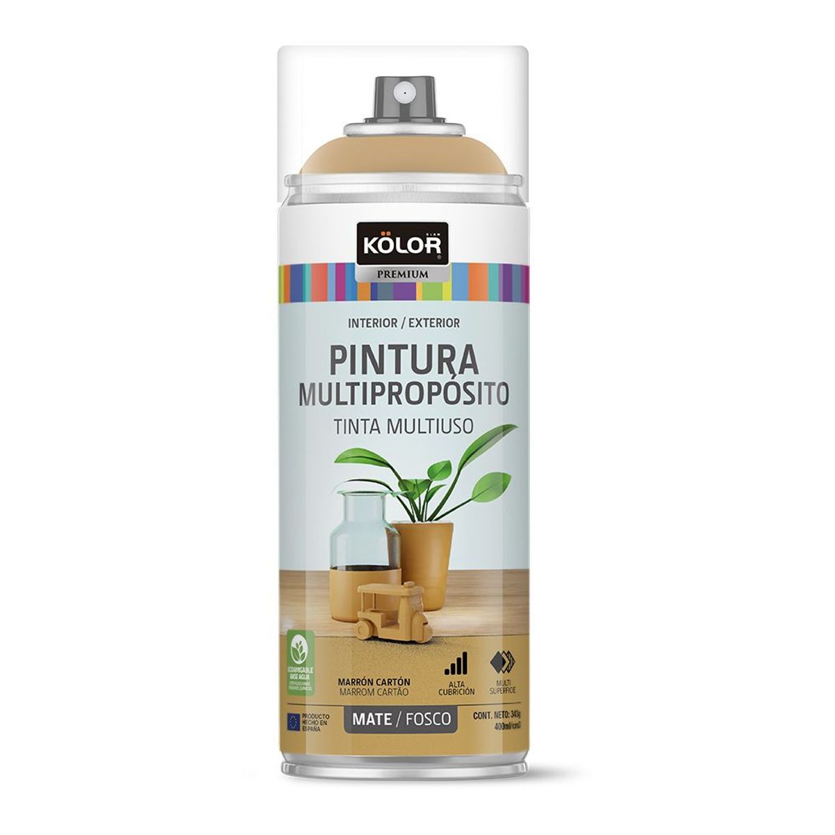 Kolor Pintura Esmalte Marrom Cartón Mate 400ml Sodimac, marca Sodimac - Foto Principal