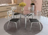 Conjunto Mesa Elba Com Tav1461 e 4 Cadeira Portugal Cor 110 Kappesberg