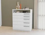 Comoda 5 Gavetas Branco de Madeira Kappesberg