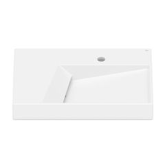 Cuba de Sobrepor com Mesa Retangular Branca 60x42cm Horizon Roca