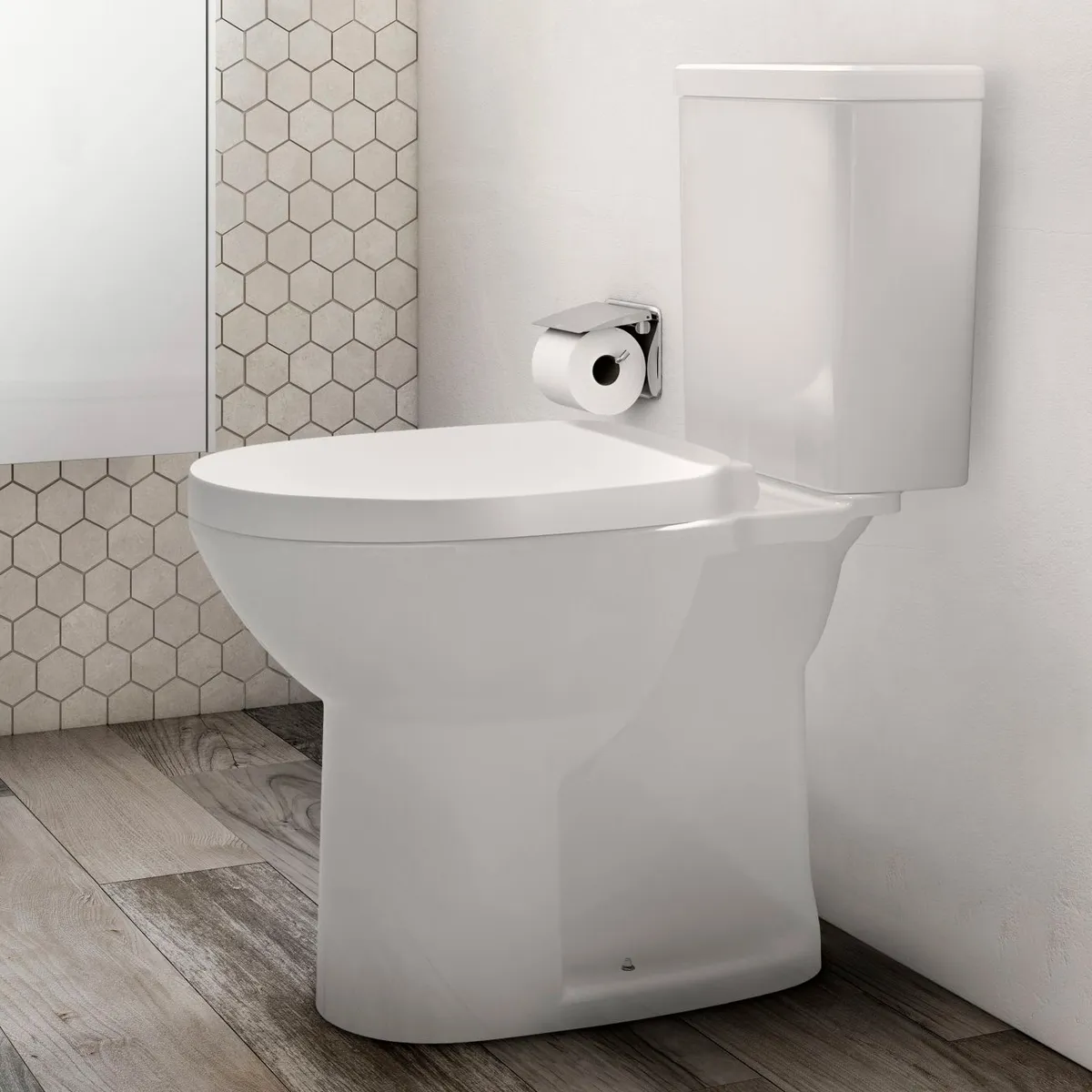 Kit Vaso Sanitário com Caixa Acoplada e Assento Branco Duplo Acionamento 3/6L Saída Vertical Round Roca, marca Roca - Foto 2