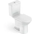 Kit Vaso Sanitário com Caixa Acoplada e Assento Branco Duplo Acionamento 3/6L Saída Vertical Round Roca