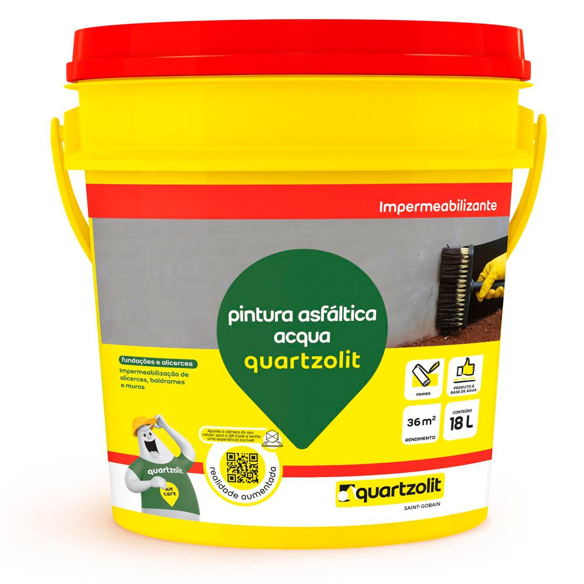 Pintura Asfáltica Acqua Quartzolit Bd 18L, marca Quartzolit - Foto Principal