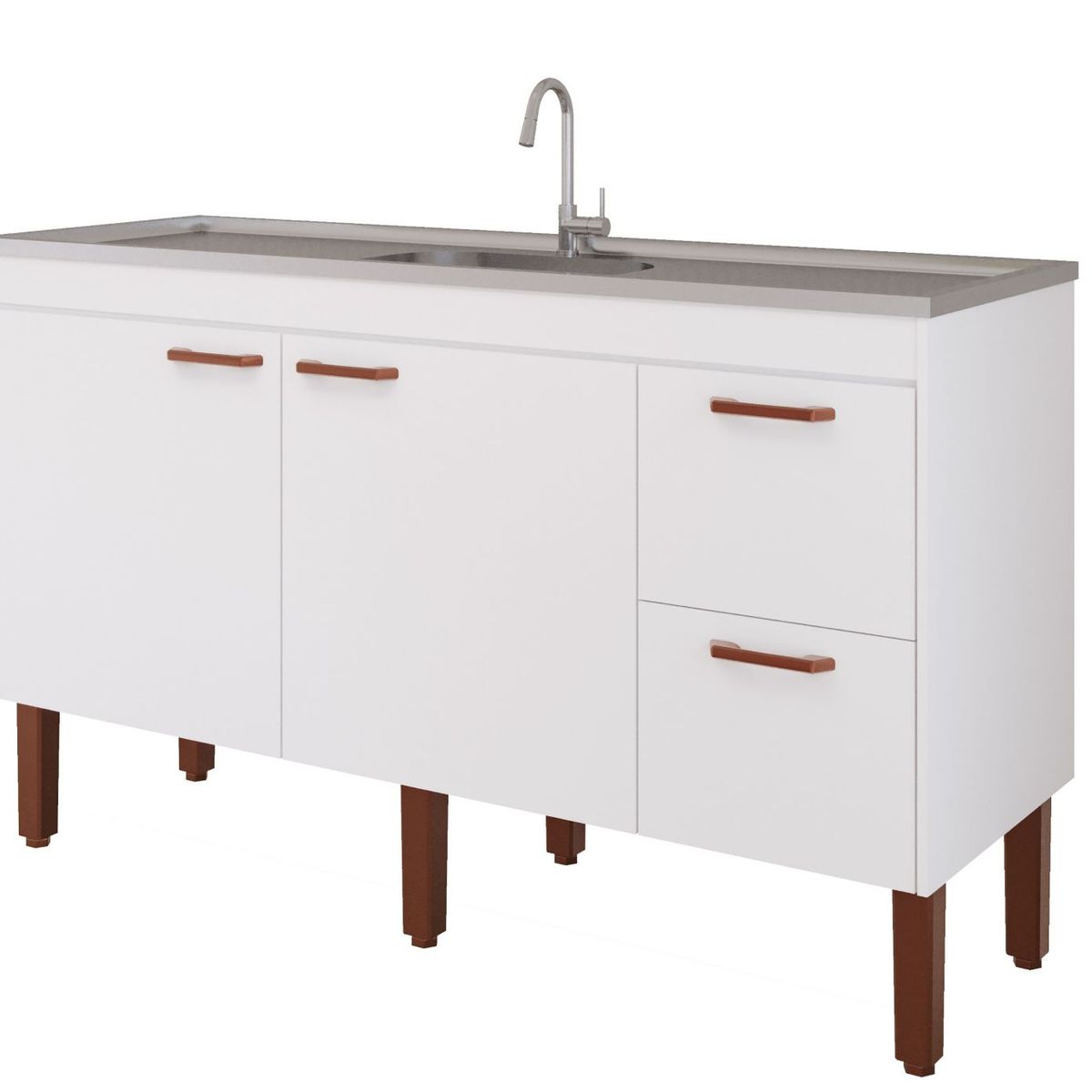 Gabinete para Cozinha Slim 144cm Branco Mgm, marca Mgm - Foto Principal
