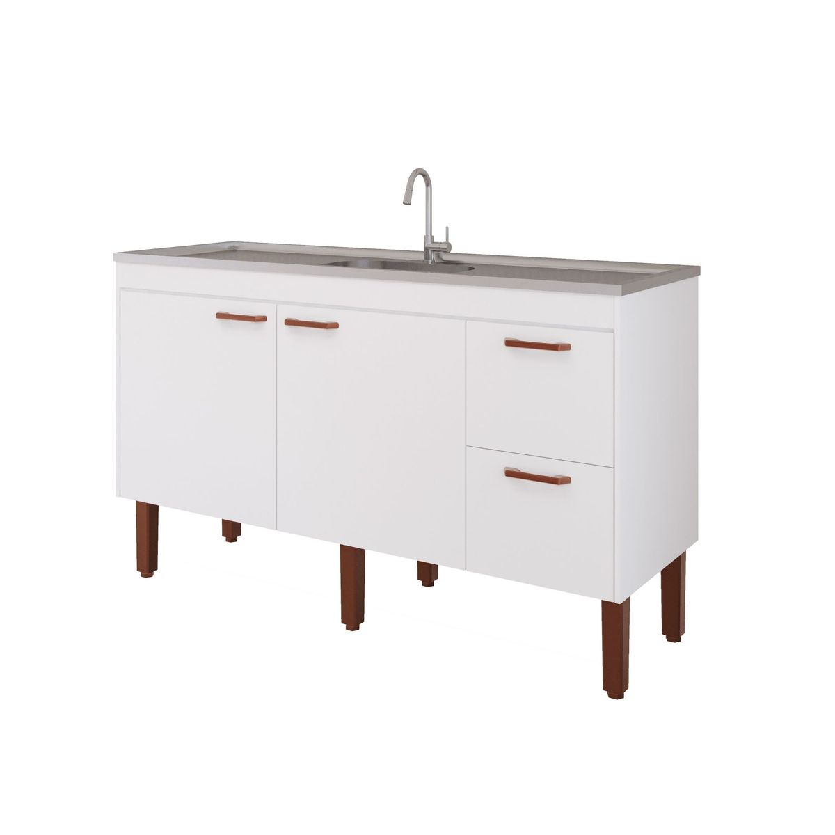 Gabinete para Cozinha Slim 144cm Branco Mgm, marca Mgm - Foto Principal