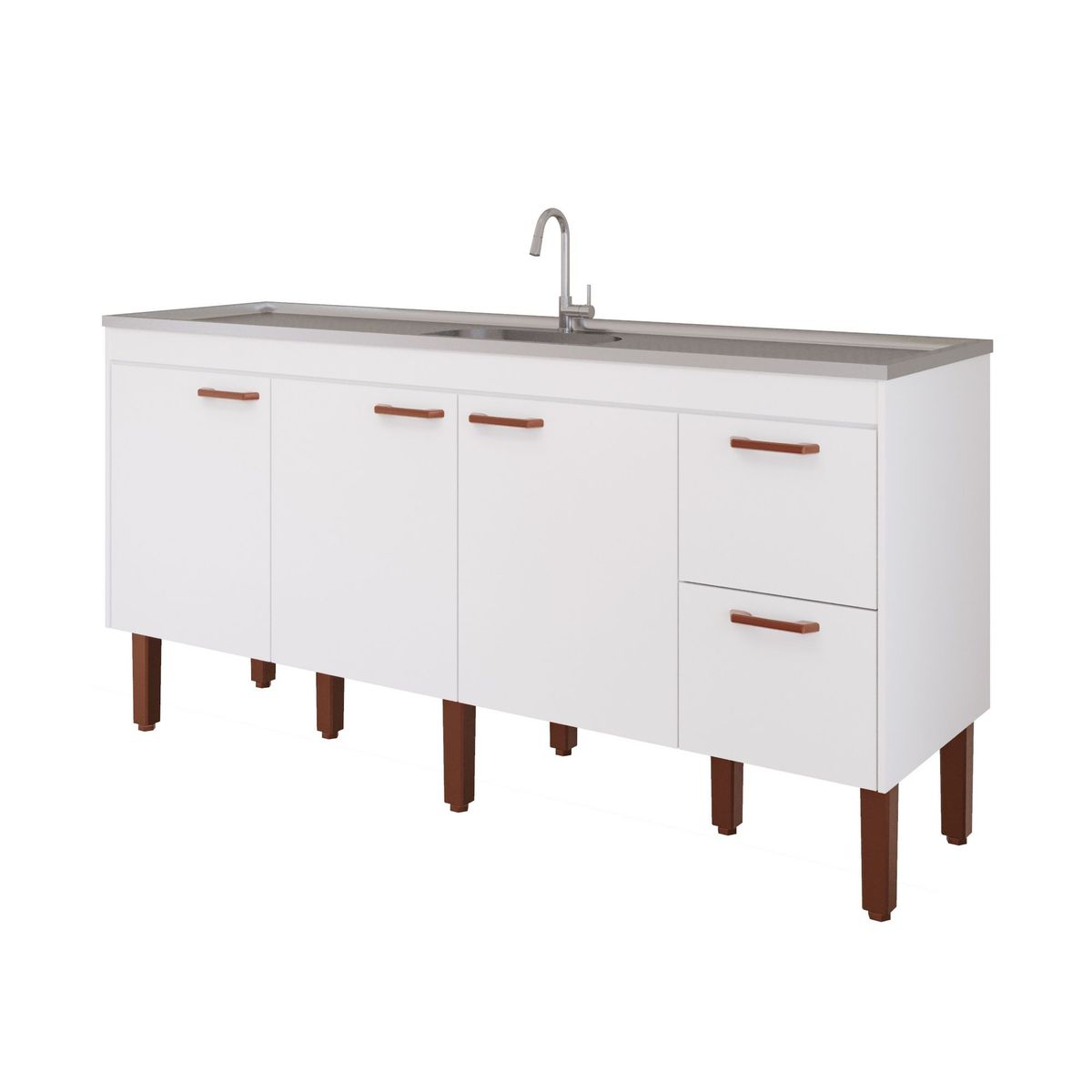 Balcão Cozinha Slim 174cm Branco Mgm, marca Mgm - Foto Principal