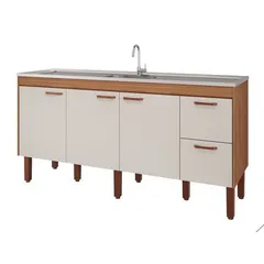 Gabinete para Cozinha Slim 174cm Freijó/off White Mgm