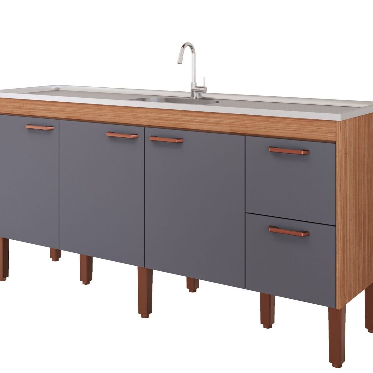 Gabinete para Cozinha Slim 194cm Freijó/titanium Mgm, marca Mgm - Foto 2