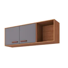 Armário Para Cozinha Aereo Slim 114cm Freijo/Titanium Mgm