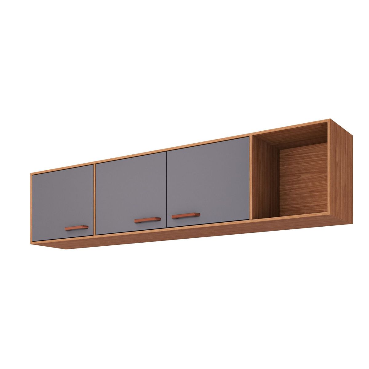 Armário Para Cozinha Aereo Slim 174cm Freijo/Titanium Mgm, marca Mgm - Foto Principal