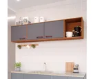Armário Para Cozinha Aereo Slim 174cm Freijo/Titanium Mgm