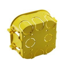 Caixa de Luz 4X4 Quadrada  Amarela para Drywall