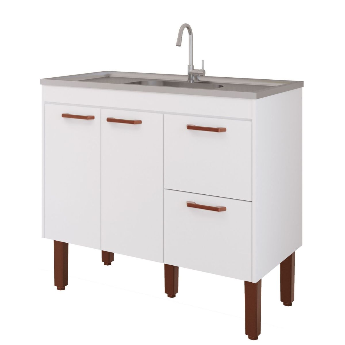 Gabinete para Cozinha Slim 94cm Branco Mgm, marca Mgm - Foto Principal