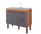 Gabinete para Cozinha Slim 94cm Freijó/titanium Mgm
