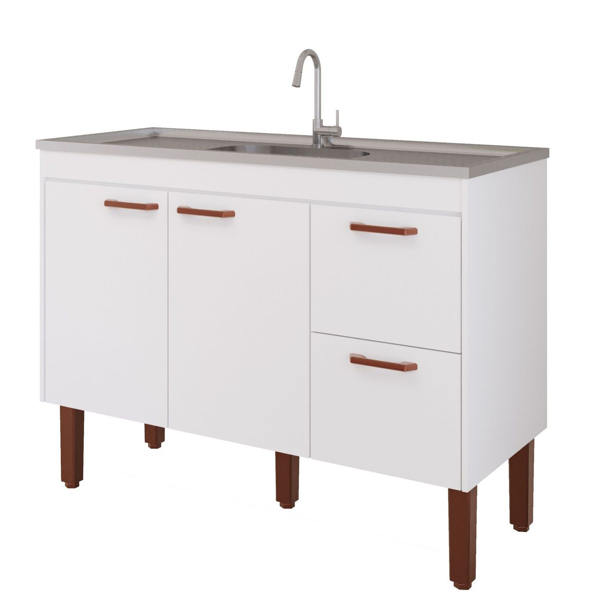 Gabinete para Cozinha Slim 114cm Branco Mgm, marca Mgm - Foto Principal