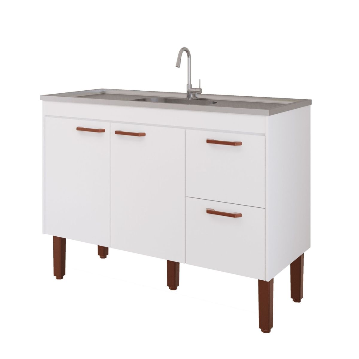 Gabinete para Cozinha Slim 114cm Branco Mgm, marca Mgm - Foto Principal