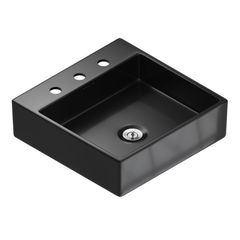 Cuba de Apoio com Mesa Quadrada Preta 41cm Taut Kohler