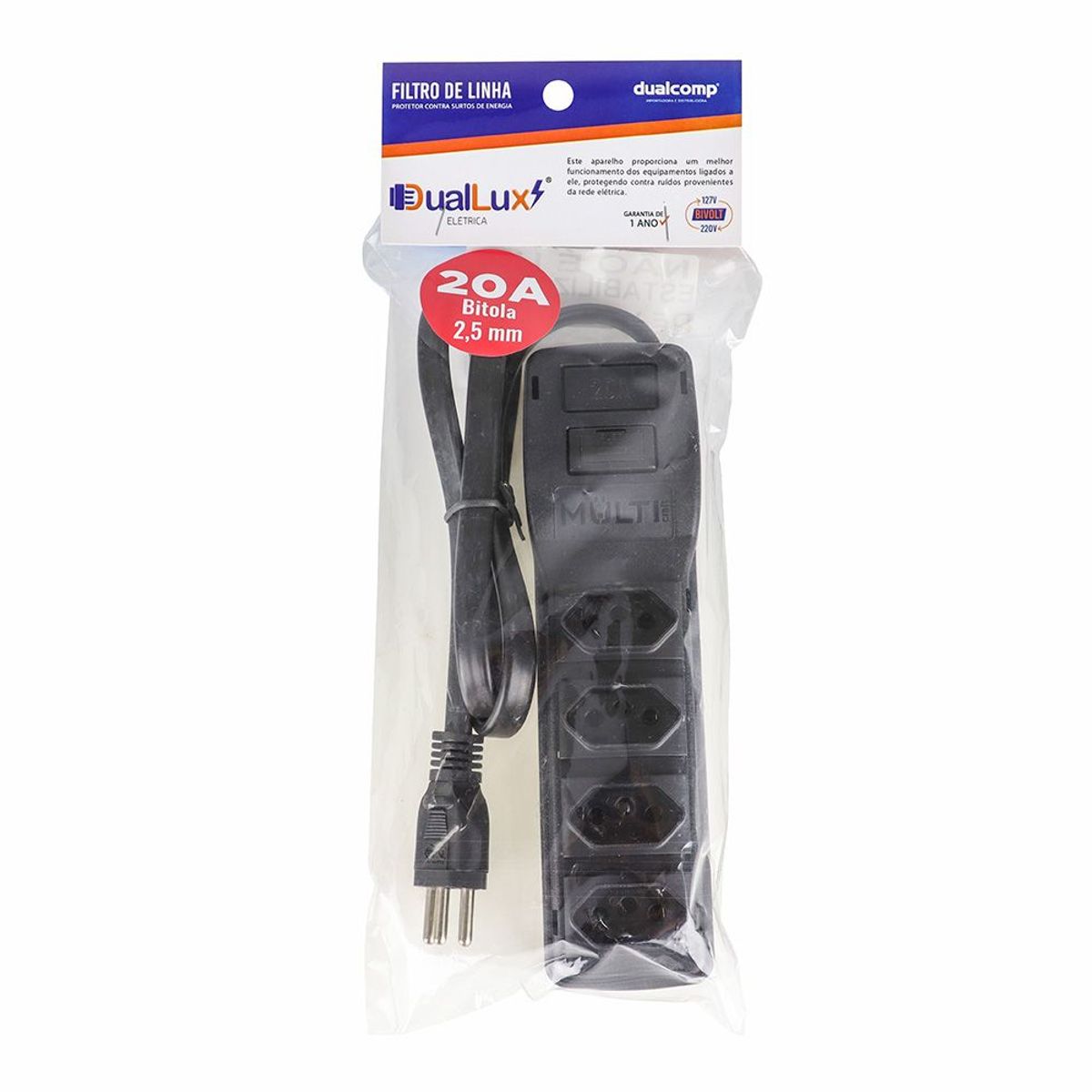 Filtro de Linha Bivolt, marca Dualcomp - Foto Principal