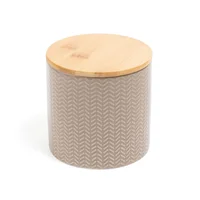 Pote Zigzag Dol com Tampa Bambu Pequeno 900ml Oikos