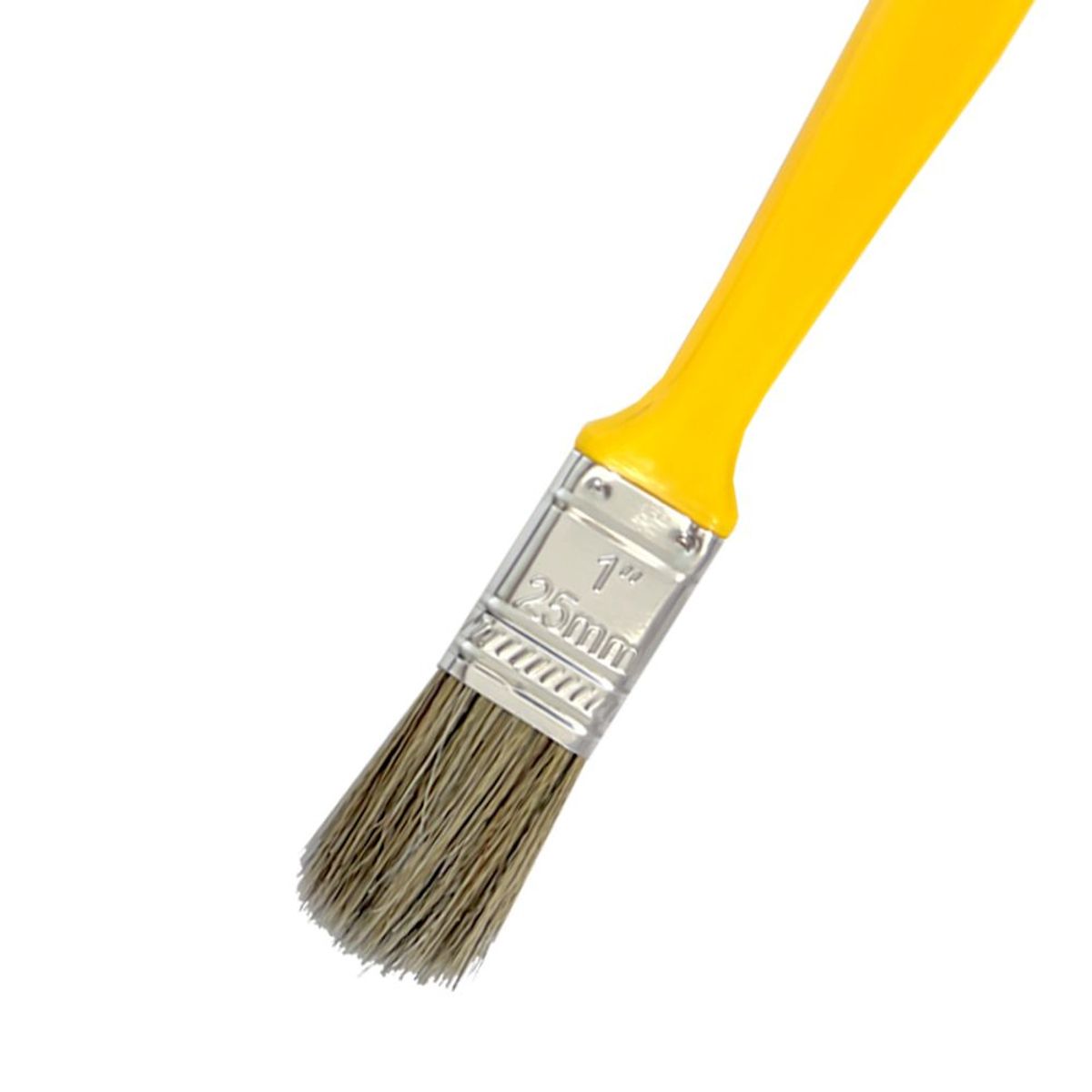 Trincha 1 Cerda Gris Cabo Amarelo Referencia 303 Pincéis Compel, marca Pincéis Compel - Foto 2