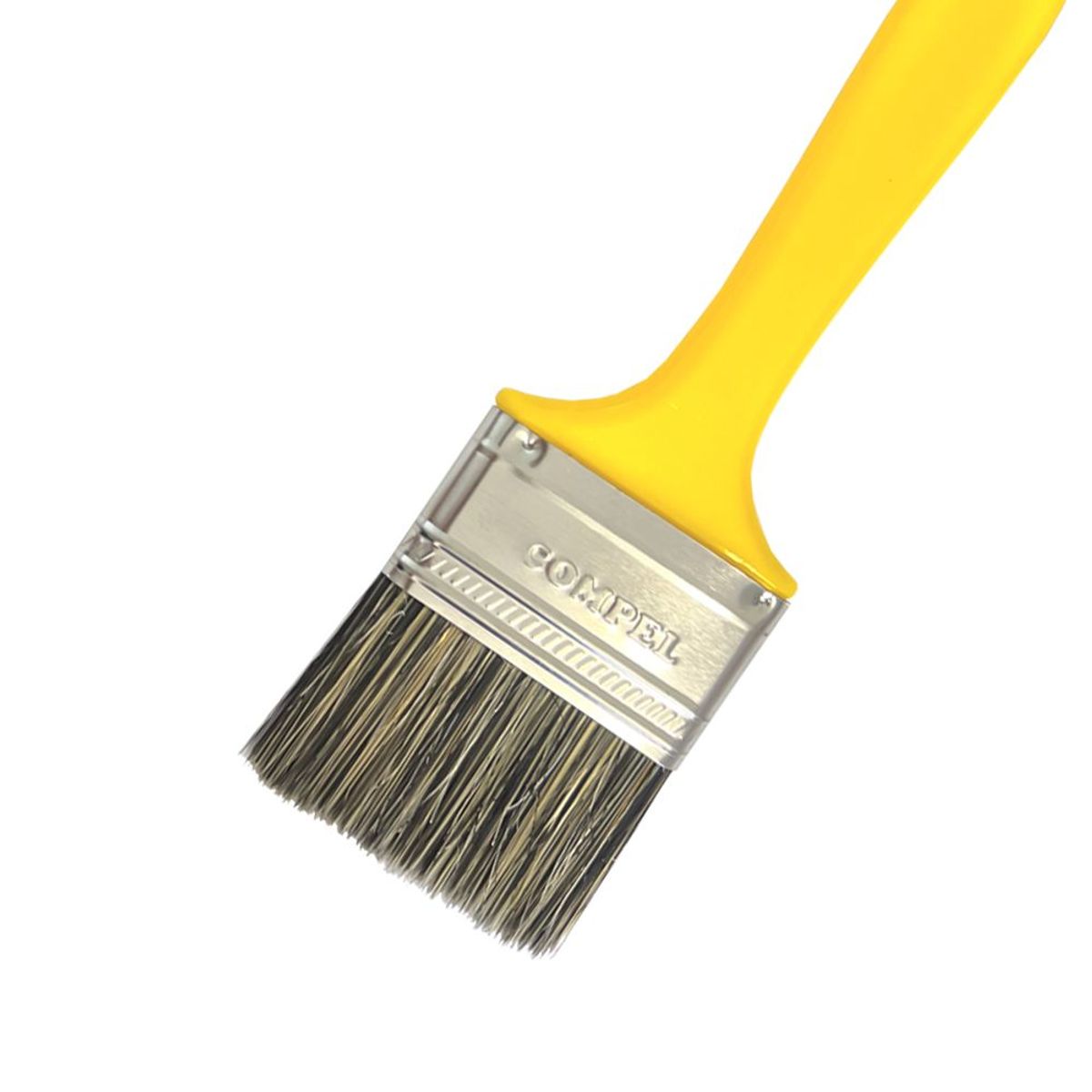 Trincha 2 1/2 Cerda Gris Cabo Amarelo Referencia 306 Pincéis Compel, marca Pincéis Compel - Foto 2