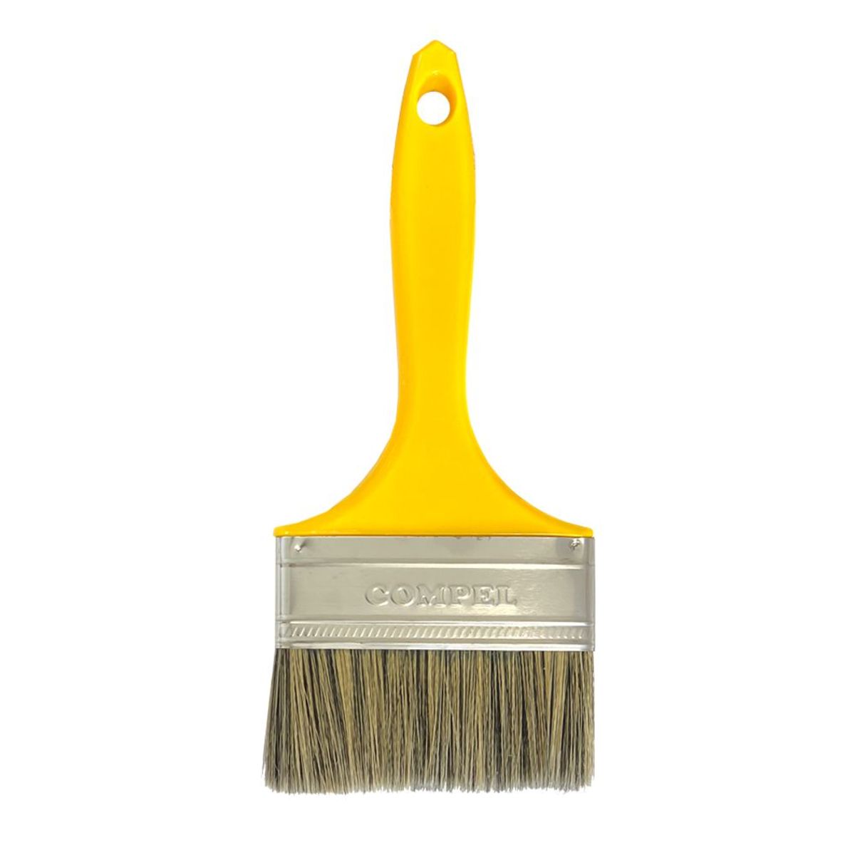 Trincha 4 Cerda Gris Cabo Amarelo Referencia 308 Pincéis Compel, marca Pincéis Compel - Foto Principal