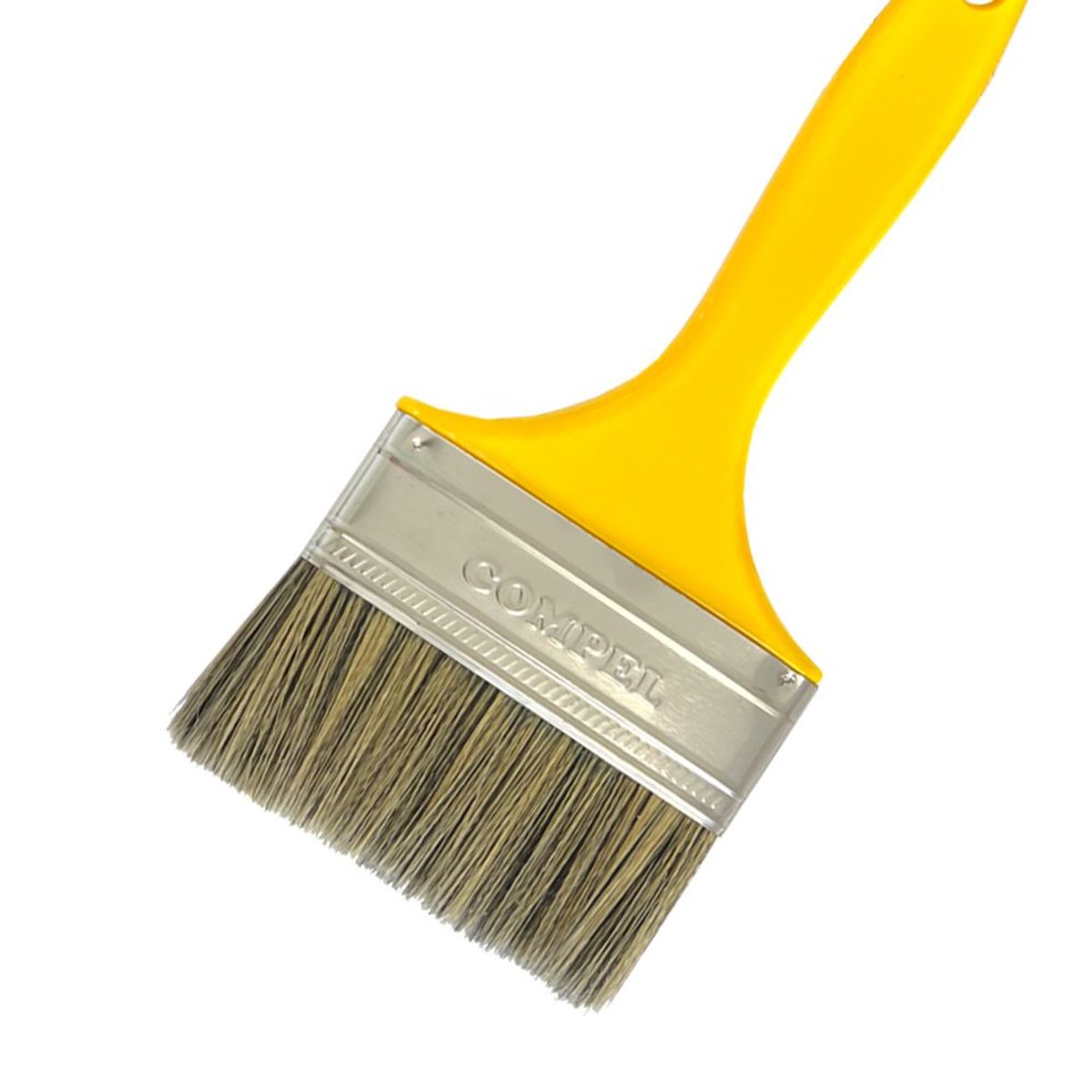 Trincha 4 Cerda Gris Cabo Amarelo Referencia 308 Pincéis Compel, marca Pincéis Compel - Foto 2